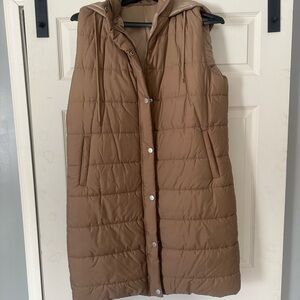 Women's Brown Quilted Puffer Vest